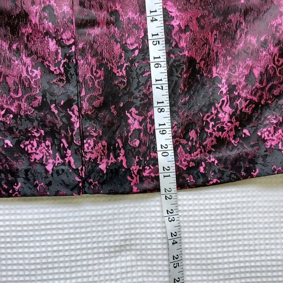 VTG Spanner Skirt Size 14 Black Wine Berry Midi Box Pleats Front and Back - Picture 8 of 8